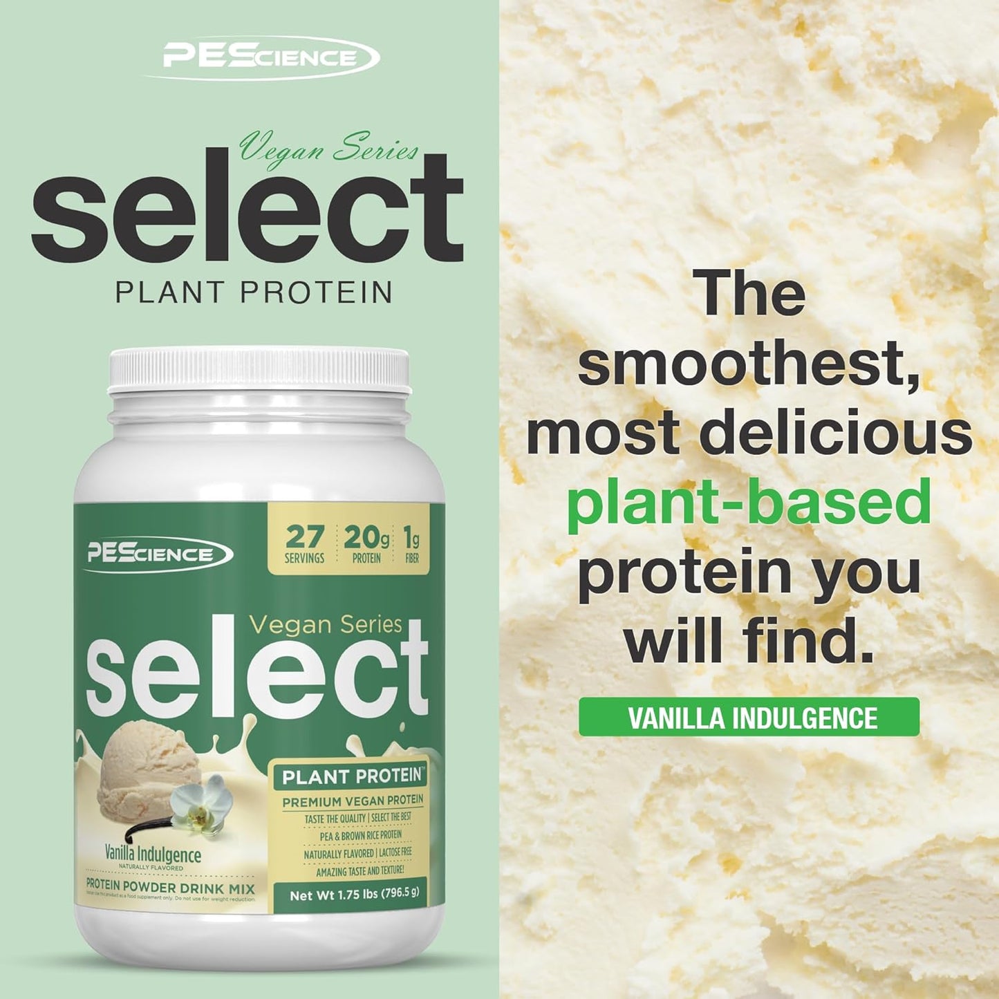 PESCIENCE Select Vegan Protein Vegan Vanilla Indulgence (1.75 lbs)